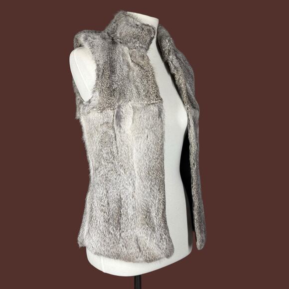 Michael Kors Gray Rabbit Fur Vest XS - Picture 6 of 16